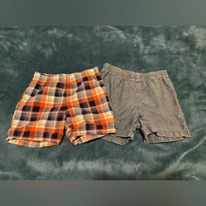 Denim and Plaid Elastic Waist Shorts by Carter’s, size 24 months